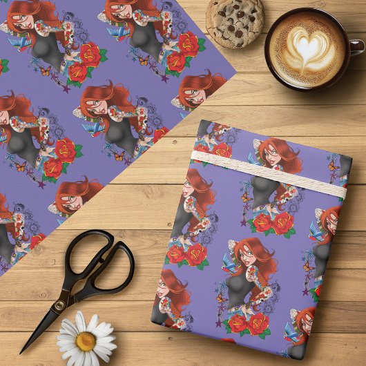 Roodharige Vrouw Tattoos Cadeaupapier