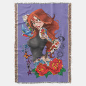 Roodharige Vrouw Tattoos Deken (Voorkant Verticaal)