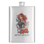 Roodharige Vrouw Tattoos Flacon (Voorkant)