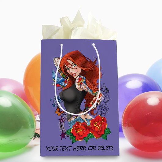 Roodharige Vrouw Tattoos Medium Cadeauzakje