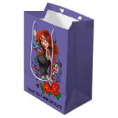 Roodharige Vrouw Tattoos Medium Cadeauzakje (Voorkant Gekanteld)