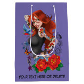 Roodharige Vrouw Tattoos Medium Cadeauzakje (Achterkant)