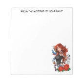 Roodharige Vrouw Tattoos Notitieblok (Voorkant)