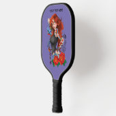 Roodharige Vrouw Tattoos Pickleball Paddle (Links)