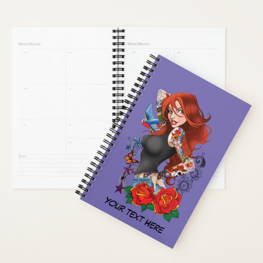 Roodharige Vrouw Tattoos Planner (Display)