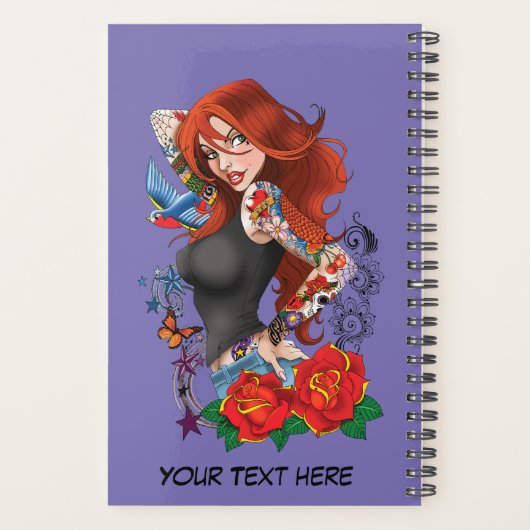Roodharige Vrouw Tattoos Planner (Achterkant)