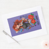 Roodharige Vrouw Tattoos Rechthoekige Sticker (Envelop)