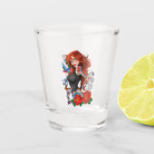 Roodharige Vrouw Tattoos Shot Glas (Voorkant)