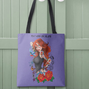 Roodharige Vrouw Tattoos Tote Bag