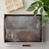 Roodharige Vrouw Vos Rozen Decoupage Tissuepapier (Geschenk)