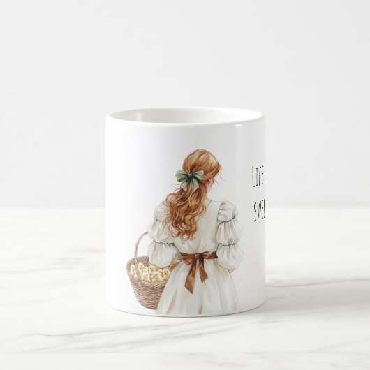 Roodharige vrouwelijke baby kuikens koffiemok (Center)