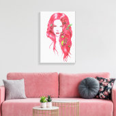 Roodharige vrouwenportret Surrealistische fantasie Canvas Afdruk (Insitu (Woonkamer))