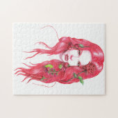 Roodharige vrouwenportret Surrealistische fantasie Legpuzzel (Horizontaal)