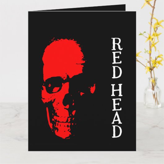 Roodharige wenskaart kaart (Gele Bloem)