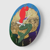 Roodharige Zeemeermin Gouden Schelp Grote Klok (Hoek)