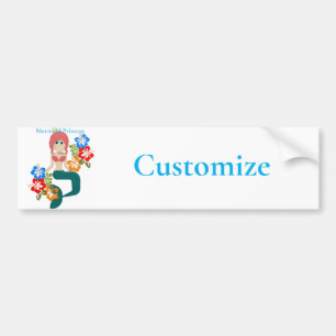 Roodharige Zeemeermin Prinses Thunder_Cove Bumpersticker