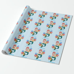 Roodharige Zeemeermin Prinses Thunder_Cove Cadeaupapier