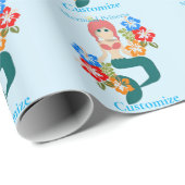 Roodharige Zeemeermin Prinses Thunder_Cove Cadeaupapier (Rol Hoek)