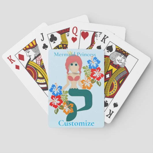 Roodharige Zeemeermin Prinses Thunder_Cove Pokerkaarten (Achterkant)