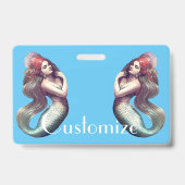 Roodharige Zeemeermin Schoonheid Thunder_Cove Badge (Achterkant)