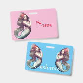 Roodharige Zeemeermin Schoonheid Thunder_Cove Badge (Voor- en achterkant)