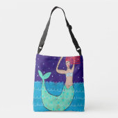 Roodharige zeemeermin strandtas crossbody tas (Achterkant)