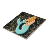 roodharige zeemeermin tegel tegeltje (Zijkant)