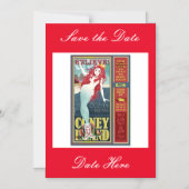 roodharige zeemeermin van Coney Island Magnetische Uitnodiging (Voorkant)