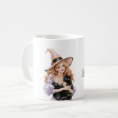 Roodharige Zwarte Kat Halloween Koffiemok (Voorkant links)