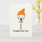 Roodharigen zijn heet Funny Art Kaart (Gele Bloem)