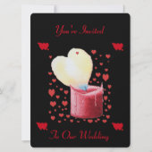 roodharsvormig vlam romantische huwelijksuitnodigi kaart (Voorkant)