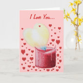 roodharsvormige vlamkaars romantisch kaart (Gele Bloem)