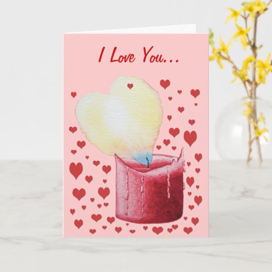 roodharsvormige vlamkaars romantisch kaart (Gele Bloem)