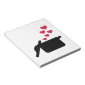 Roodharten kookpot notitieblok (Schuin)