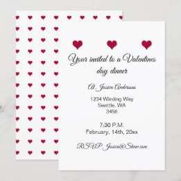 Roodhartendiner valentijn kaart