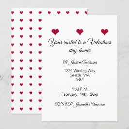 Roodhartendiner valentijn kaart