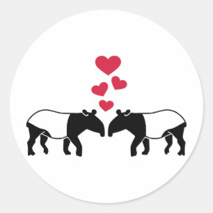 Roodhartenliefde voor Tapir Ronde Sticker