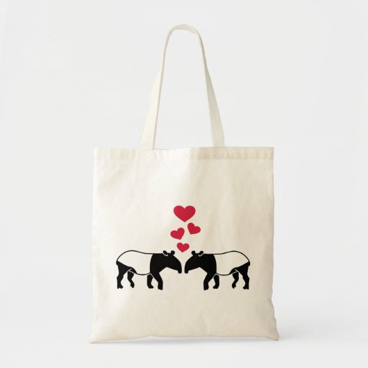 Roodhartenliefde voor Tapir Tote Bag (Voorkant)