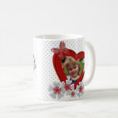 Roodhartritme vlinderbloemen Valentijnsdag liefde  Koffiemok (Voorkant rechts)