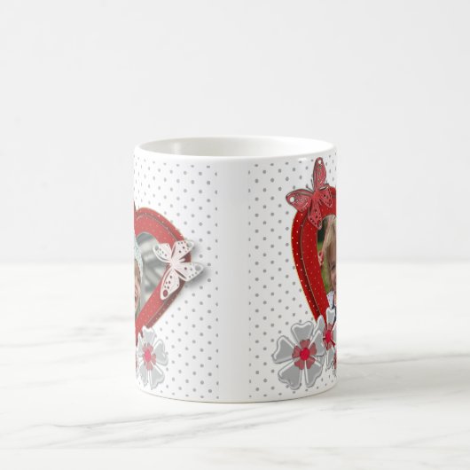 Roodhartritme vlinderbloemen Valentijnsdag liefde  Koffiemok (Center)