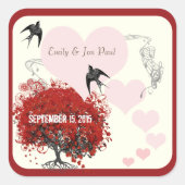 Roodhartsriet Vierkante Sticker (Voorkant)