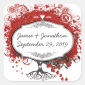 Roodhartsriet Vierkante Sticker (Voorkant)