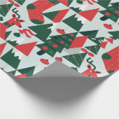 Roodhert, schattige kerstboom cadeaupapier (Hoek)