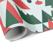 Roodhert, schattige kerstboom cadeaupapier (Rol Hoek)