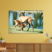 Roodherten zogende jongen canvas afdruk (Insitu (Woonkamer))