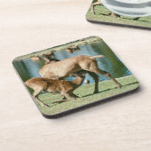 Roodherten zogende nakomelingen onderzetter (Linkerzijde)