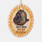 Roodhete brandweerman-versiering keramisch ornament (Rechts)