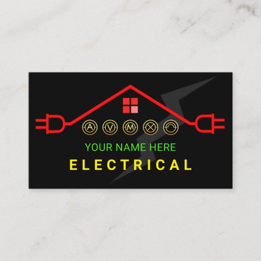 Roodhete Elektrisch Circuit Dak Visitekaartje (Voorkant)