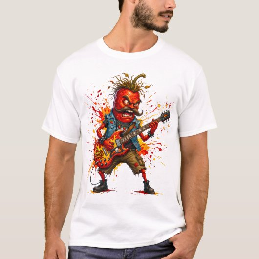 Roodhete Mr Chili Rockster T-shirt (Voorkant)