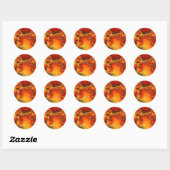 Roodhete vuurplaatsstickers ronde sticker (Vel)
